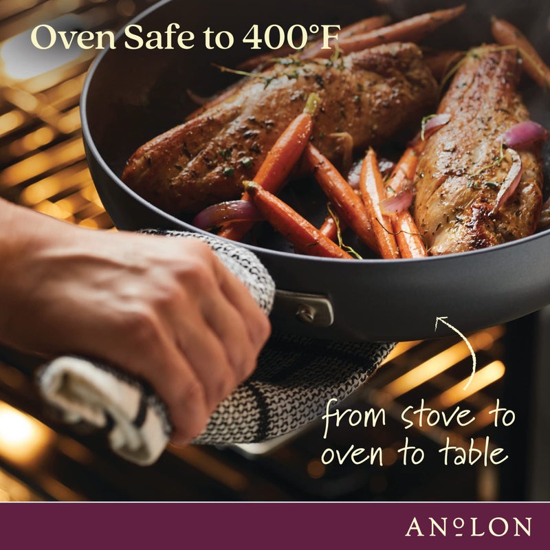 Anolon Advanced Home Hard-Anodized Nonstick Open Stock Cookware (10 Qt Stock Pot, Moonstone) - Image 4